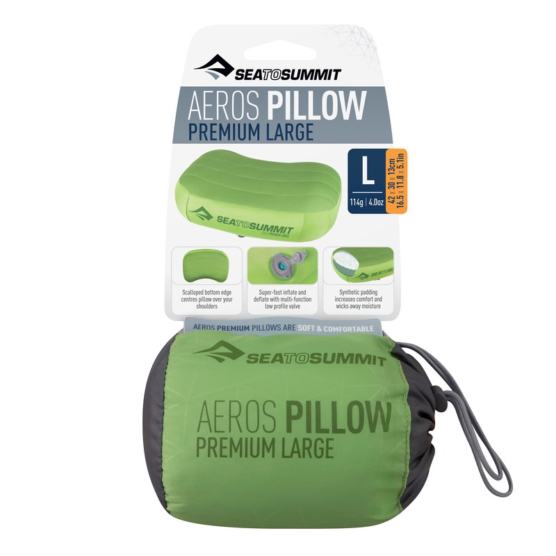 Sea to summit Aeros Premium Pillow Large - Barva: Lime